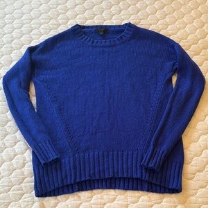 J. Crew Vibrant Blue Wool Blend Crew Neck Sweater